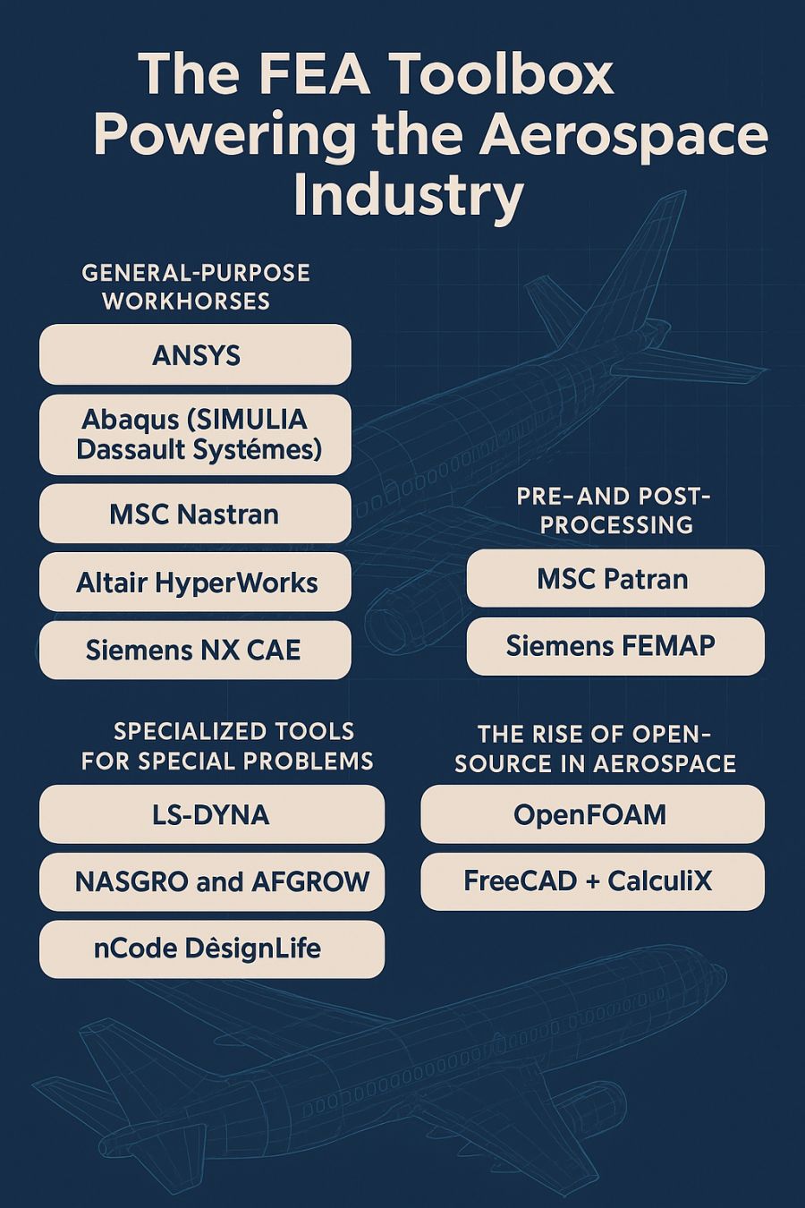 Aerospace Industry FEA Tools: From ANSYS to OpenFOAM